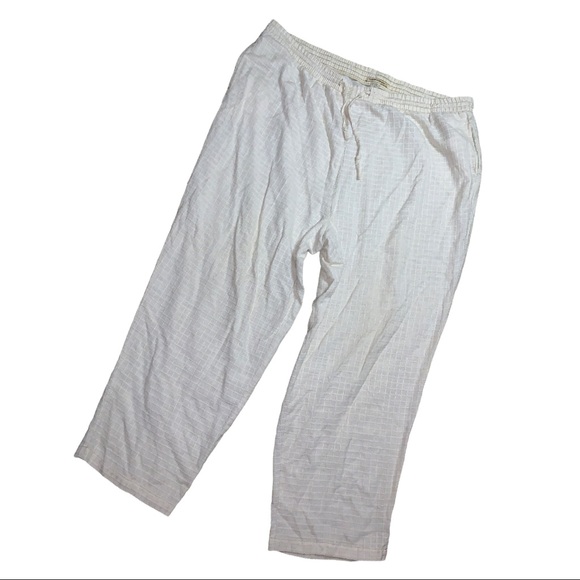Club Z Collection Beige Lounge Pants Sz 3X Textured Drawstring Elastic Waist - Picture 5 of 16